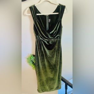 Women’s green velvet dress